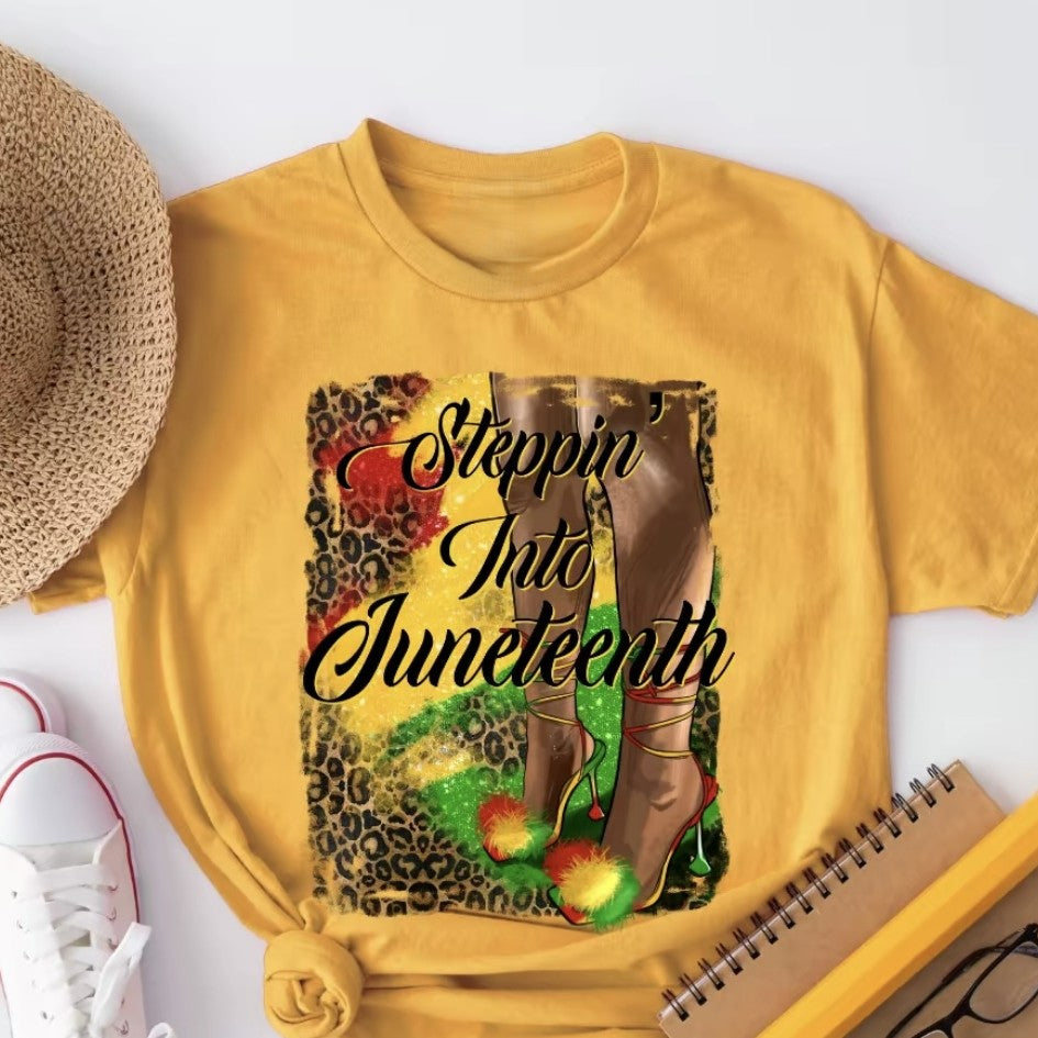Steppin' Into Juneteenth in Heels T-Shirt