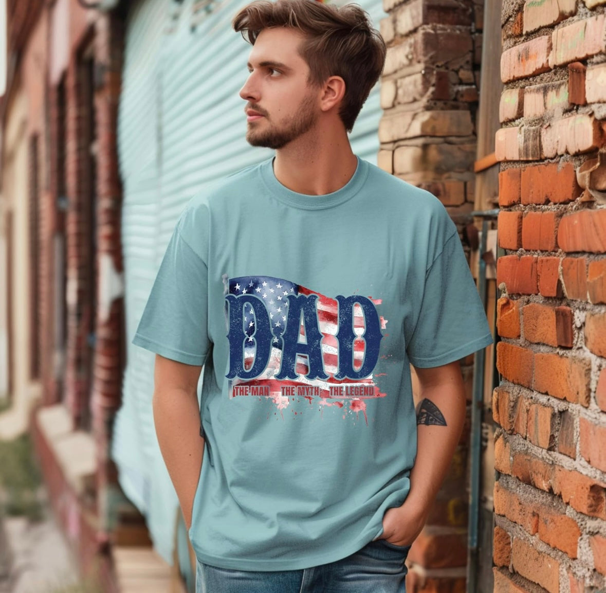 Short Sleeve T-Shirt - Dad USA Flag