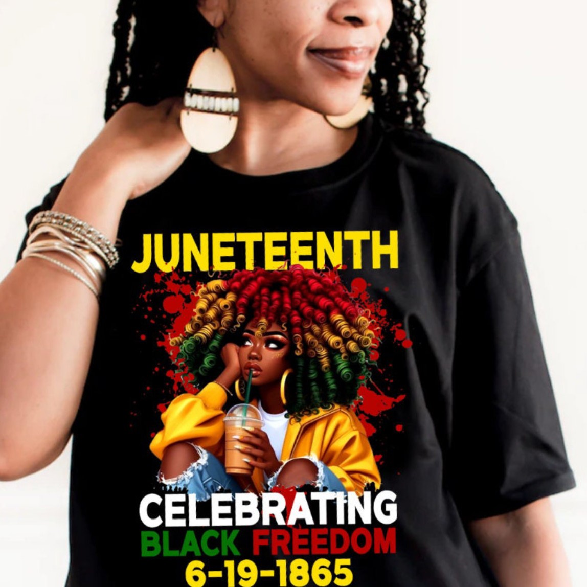 Juneteenth Colorful Curls Tee