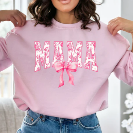 Sweatshirt - Mama Floral with Bow