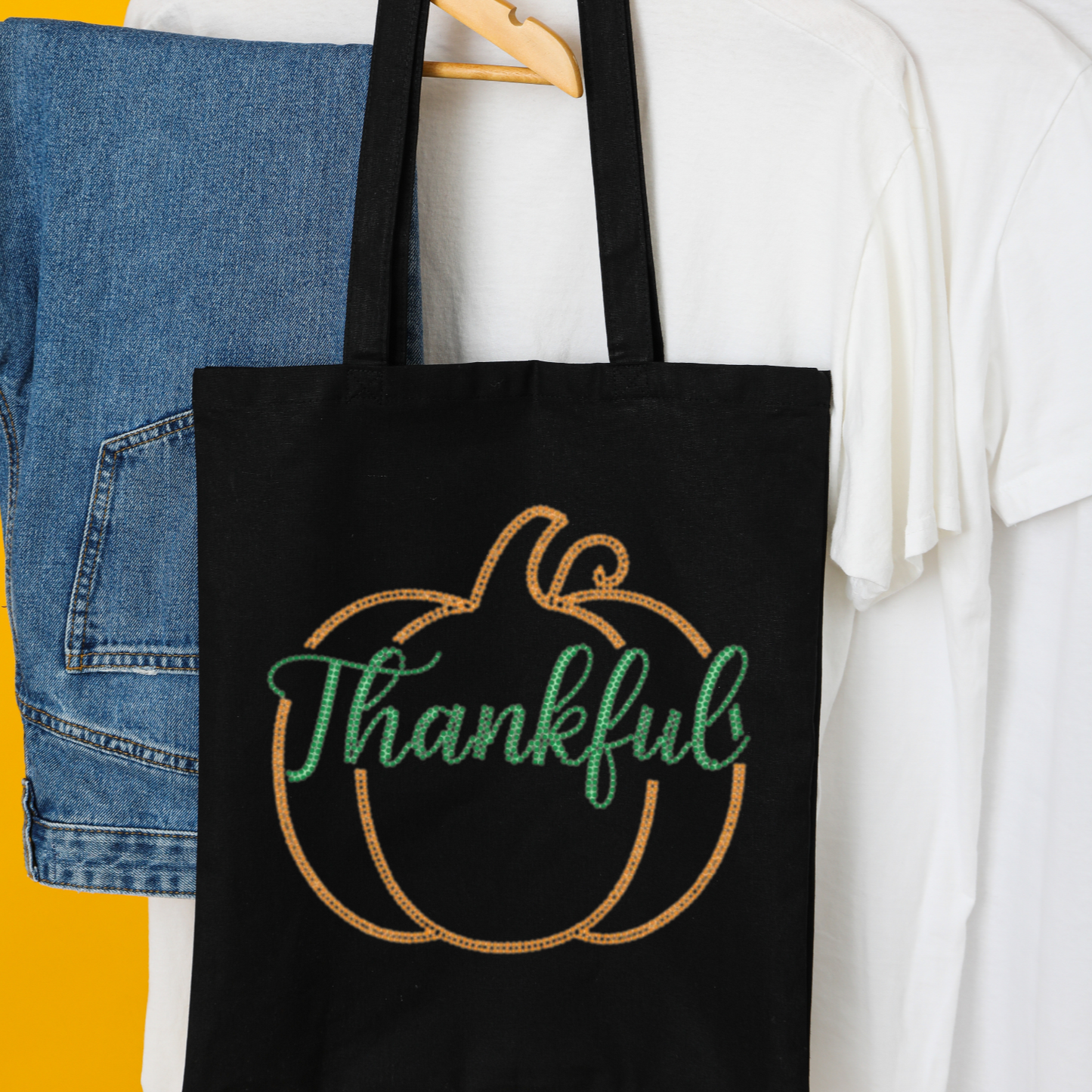 Canvas Tote - Thankful Rhinestone