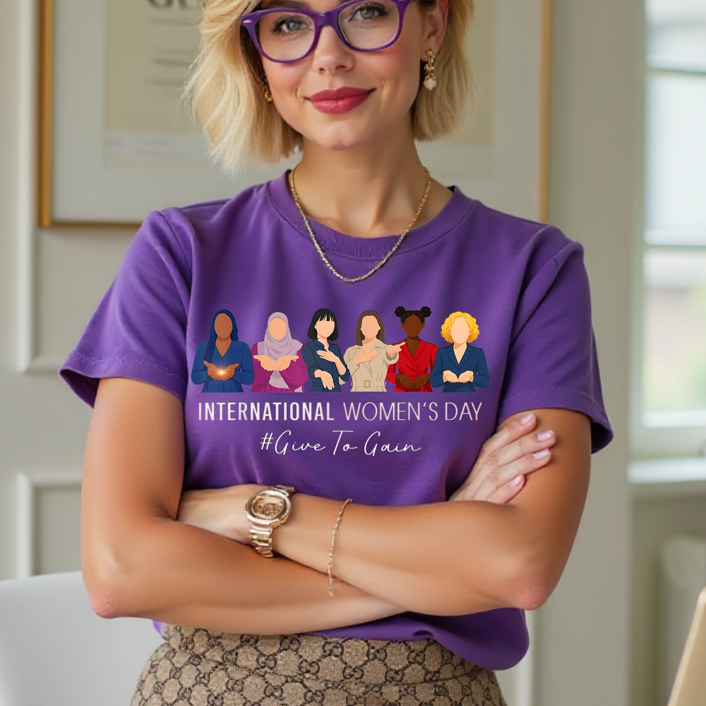 International Women's Day -Give To Gain Tee